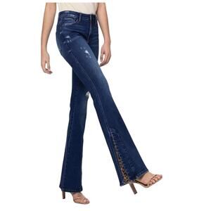 VERVET BY FLYING MONKEY Dark Blue Flare Jeans